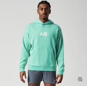 New Balance Mens Large Australian Open Athletics French Terry Hoodie Green